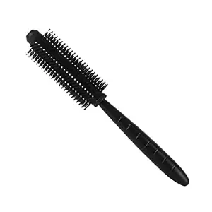 Stylish Professional Black Combo Comb Paddle Hair Brush with Soft Nylon Bristle (Black) (Round) Pack Of 1