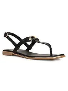 Bata Women Oval Trim E Flats, Black, (5616302) Sise- 3