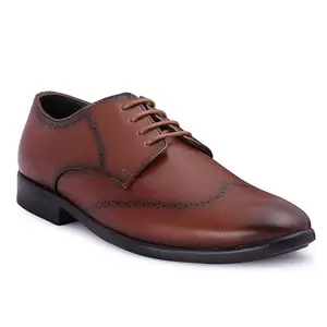 marching toes Men's Formal Whole Cut Lace-up Shoes Brown