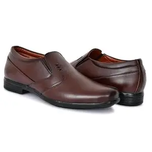 DEEPAK ENTERPRISE Premium Geniune Leather Slip On Office Dress Formal Shoes (Brown, 10)