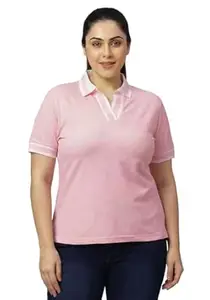 Wear Your Opinion Plus Size Women Polo V Neck Stripe Collar Tshirt Top | Half Sleeve
