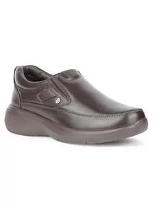 Liberty Healers E823-04 Formal Slip-on Mocassin Shoes for Men | Leather Insole | EVA Sole | Softy Leather Upper| Lightweight & Comfortable | Modern Design (Brown - 42 EU)
