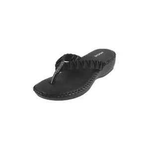 Mochi Women Black Casual Comfort Slip-on Sandal with Embellished Accent UK/8 EU/41 (44-171)
