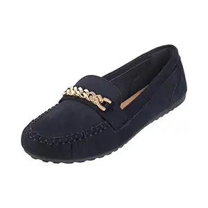 Metro Womens Synthetic Blue Navy Loafers (Size (7 UK (40 EU))