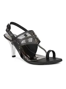 Inc.5 Women Black Textured Ethnic Heels