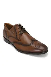 Louis Philippe Men Brown Leather Derby Shoes