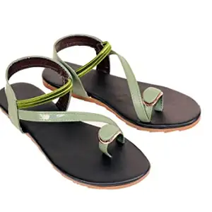 womens fashion flats and sandals (Green, numeric_6)