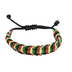 PRODUCTMINE® RASTA BRACELET ADJUSTABLE WRISTBAND HANDMADE RASTA BRACELET FRIENDSHIP BAND FOR WOMEN AND MEN SKIN FRIENDLY