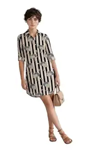 HELLCAT Tropical Teal Green Women Dress|New Trending Dress for Women|Western Short Sleeve Shirt