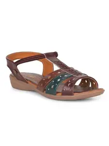Bata 5615 New Flora Maroon Sandals For Women|casual outings|Party|occasion|Festival|comfortable|Open Toe Size- 7