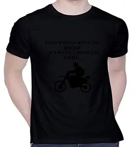 CreativiT Graphic Printed T-Shirt for Unisex Bike Ride Tshirt | Casual Half Sleeve Round Neck T-Shirt | 100% Cotton | D00813-27_Black_Medium