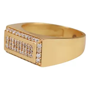 CHAMUNDA NOVELTY Golden Stainless Steel Artificial Ring for Men Stylish & Durable Fashion Jewelry,Trendy Casual & Accessory(CN-Ring-035-19)