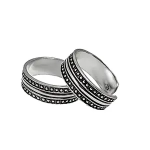 INARI SHINES 925 Oxidised Silver Layered Bead Toe Rings, Adjustable | Toe Rings for Women and Girls