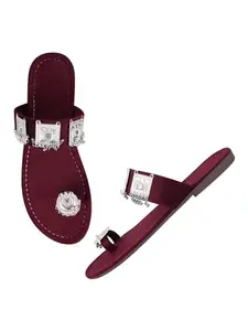 TRYME Fancy Flat Sandals Casual Comfortable Women Extra Soft Fashionable & Stylish Slippers For Women & Girls