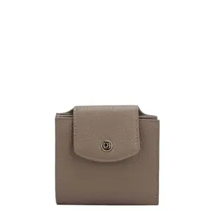 Da Milano Bifold Leather Wallet for Women - Greyish Taupe
