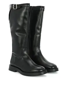 Delize Black women vegan leather knee high boots 65054-40