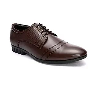 Giorgio Men Textured Brown Oxford Formal Shoes