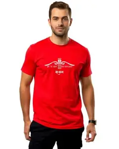 The Graphic T-Shirt, Black Cotton Round Neck, Unisex (in, Alpha, L, KHATU SHIYAM)