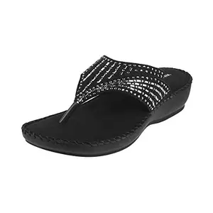 Walkway by Metro Brands Women's Black Synthetic Fashion Sandals 8-UK 41 (EU) (32-1519)