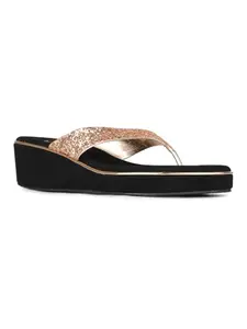 Inc.5 Womens Rose Gold Solid Round Toe Wedge Heel Sandals