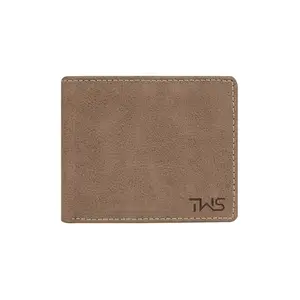 The Wallet Store Regal Suede Leather Bi-Fold Wallet (Grey-Blue-NP)