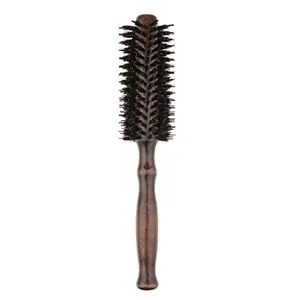 VYBRAA Wood Handle Round Hairdressing Comb Hairbrush&Pure Bristle 23 x 11 x 1.9 cm