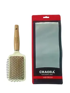 CHAOBA Professional Professional Classic Paddle Hair Brush with Strong & flexible nylon bristles For Grooming, Straightening, Smoothing Hair, ideal for Men & Women, White (CHB-9886-WI)