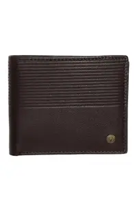 Allen Solly Men Brown Textured Genuine Leather Wallet