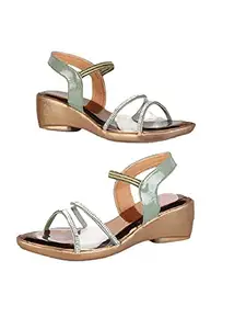WalkTrendy Womens Synthetic Copper Sandals With Heels - 7 UK (Wtwhs561_Copper_40)