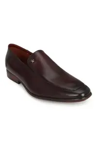 Louis Philippe Men Brown Leather Slip Ons