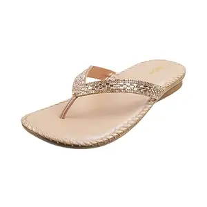Mochi Womens Synthetic Rose Gold Slippers (Size (7 UK (40 EU))