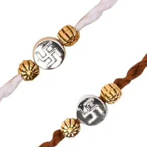 I Jewels OM Rakhi With Roli Chawal & Rakshabandhan Card for Men/Bro/Brother (Style 3)