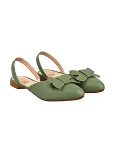 Shoetopia womens DN-402 Green Flat Sandal - 5 UK (DN-402-Green)