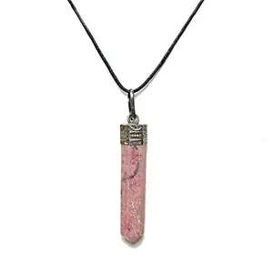 SATYAMANI Natural Stone Rhodonite Point Pendant for Man, Woman, Boys & Girls- Color- Multi (Pack of 1 Pc.)