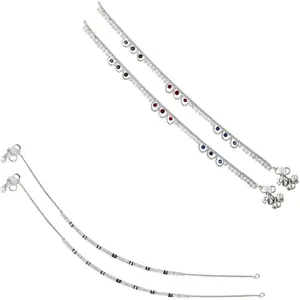 Lila Jewellery Traditional Jewellery For All Occassions Anklets Payal Pair for Women/Girls Alloy Anklet - Bzr_Combo Payal-105 & 118-(1-Pair Each)