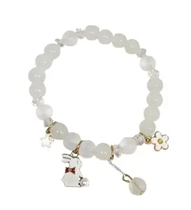 Oh Girl Crystal Beads Tassel and Enamel Charms Bracelet forr Girls/Women