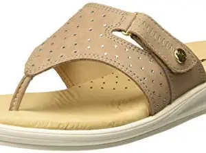 Hush Puppies Women New Bella_Thong Beige Leather Slippers-5 (5748982)