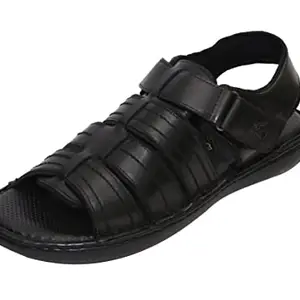 Michael Angelo Men's KARMAY 1103 Black Leather Sandal -8UK