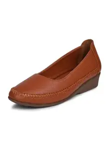 Bata Women Wedge Heel Ballerina - Brown (5Uk)