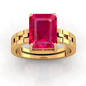 ANUJ SALES Natural Certified Unheated Untreatet 11.25 Ratti A+ Quality Natural Burma Ruby Manik Gemstone Ring for Women's and Men's (Lab Certified)