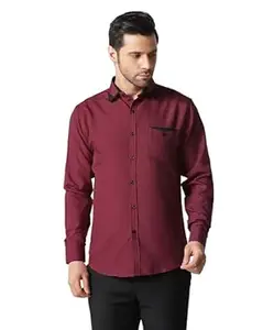 TAGDO® Men's Full Sleeve Shirt | Pocket Design and Spread Collar Shirt for Man (2054)