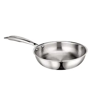 Signoraware Artista Tri-Ply Stainless Steel Induction Compatible Triply Frypan (Induction and Gas compatible), 18cm, Capacity 850 ml, Silver price in India.