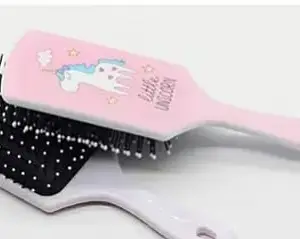 Love Nature Huda Professional Unicorn Brush Comb for Kids/Comb for Girls/Detangling Hairbrush with cute makeup play set (Rectangle Shape)