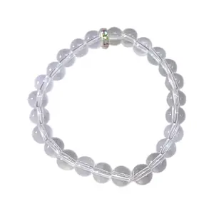 Natural Crystal Bracelet | Saphtik Bracelet | 7mm Beads Stretchable | Lab Certified | Unisex & Elegant Design, Perfect for Meditation & Wellness