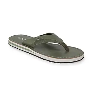 ONE8 Select By Virat Kohli Men's Light-Weight Anti-Skid Bounce Back Mid-Sole Comfortable All Day Wear Slip-ons Olive Slippers/Chappals/Flip-Flops