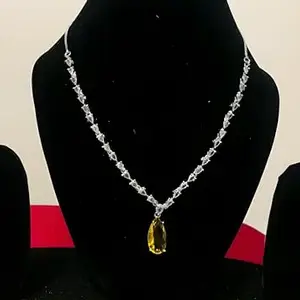 American Diamond Necklace Set (Yellow)