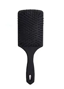 MAYU Paddle Brush and Cushion Hair Brush - Large Square Air Cushion Paddle Brush with Ball Tip Bristles - Black Paddle Brush for Men and Women, Wet or Dry, Long, Thick, or Curly Hair