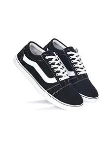AADI Men's Black & White Mesh Outdoor Casual Shoes