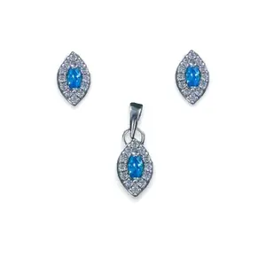 TARAASH 925 Sterling Silver Pear CZ Jewellery Sets For Women
