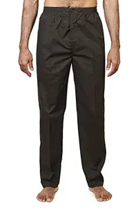 TATWAM Men's Cotton Solid Pyjama (Pack of 1) (2533P_Charcoal_M)